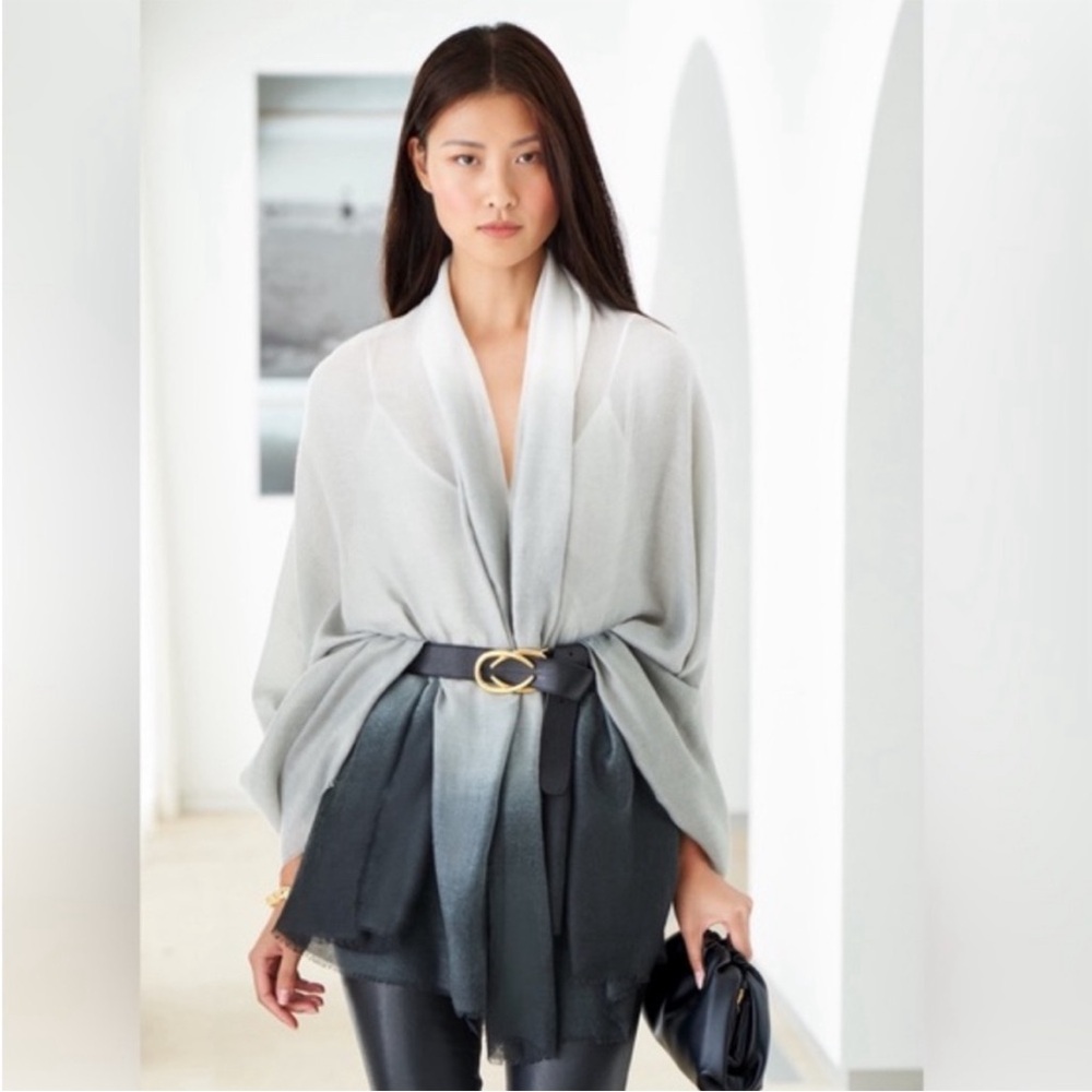 Carly Cushnie Gradient Gray Horizon Ombré Scarf